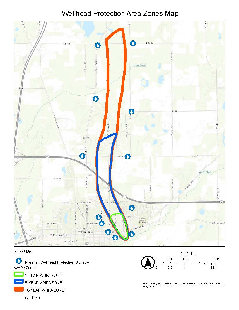 Wellhead Protection Area Zones Map
