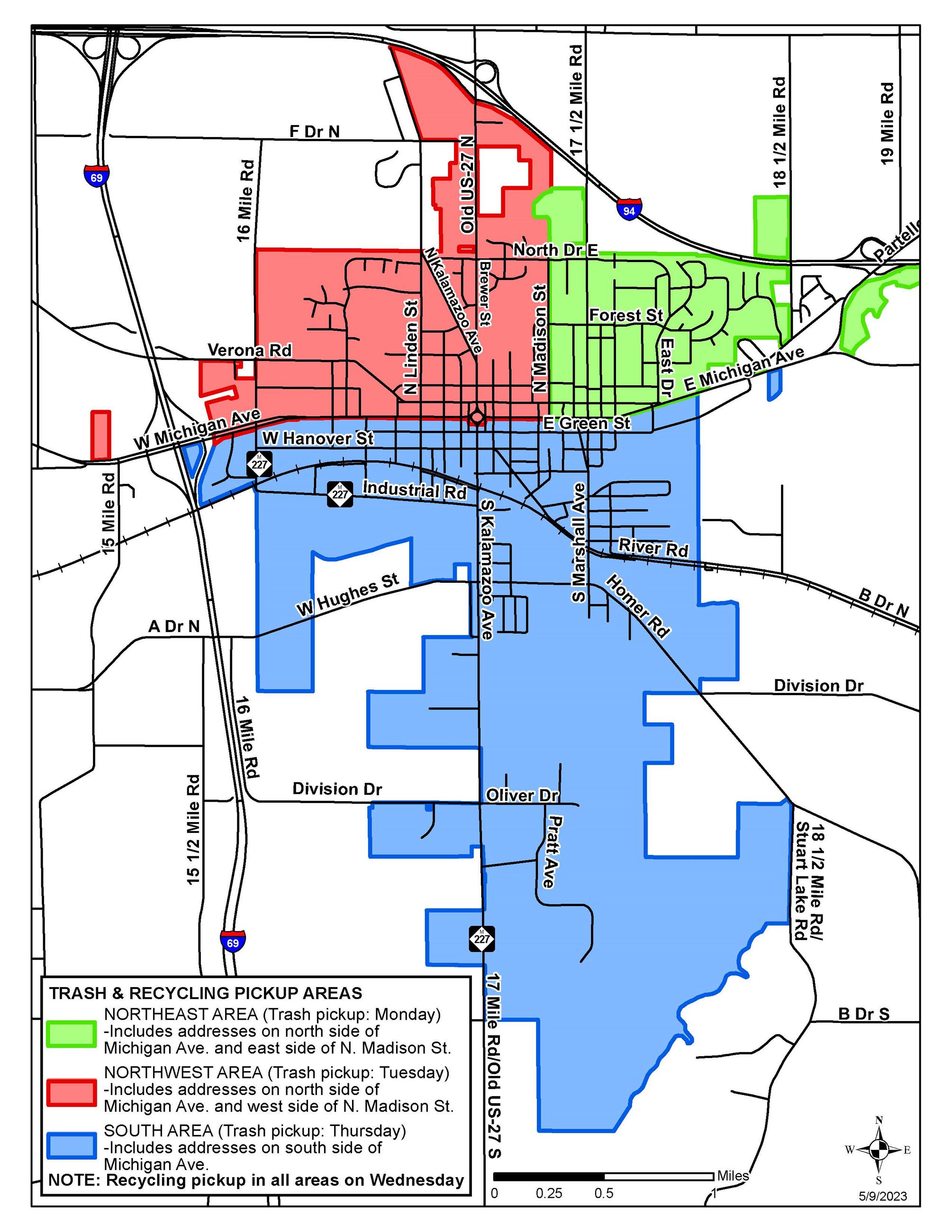 city area split into sections by color